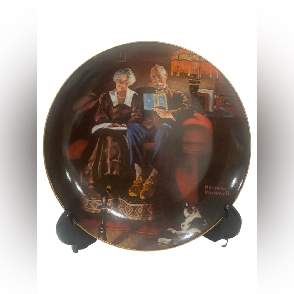 Norman Rockwell Evening's Ease Collector Plate, Limited Edition